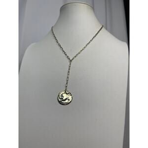 LOFT Ann Taylor y-drop gold tone necklace t drop signed costume jewelry Ann